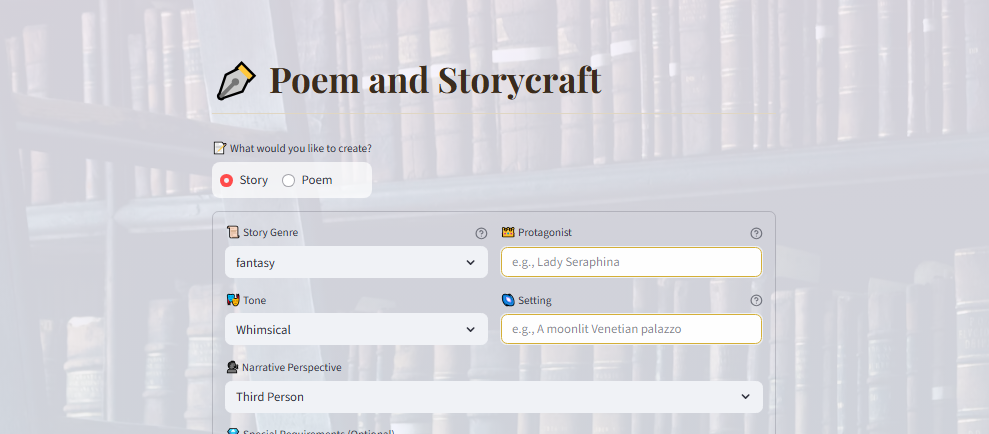 Image for Story & Poem Generator App